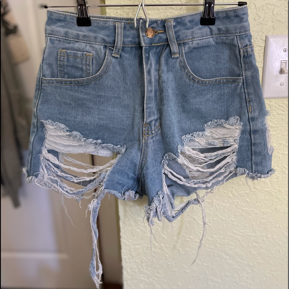 SHEIN ripped jean shorts